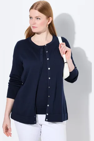 Ulla Popken Große Größen Twinset-Strickjacke, Damen, , Größe: 42/44, Baumwolle