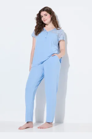 Ulla Popken Große Größen Pyjama, Damen, , Größe: 42/44, Baumwolle/Synthetische Fasern