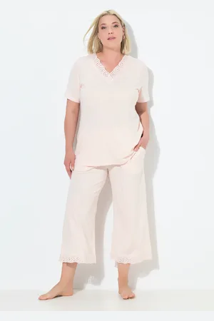 Ulla Popken Große Größen Pyjama, Damen, , Größe: 42/44, Baumwolle/Synthetische Fasern