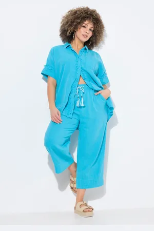 Ulla Popken Große Größen Musselin-Culotte Rose, Damen, , Größe: 42/44, Baumwolle