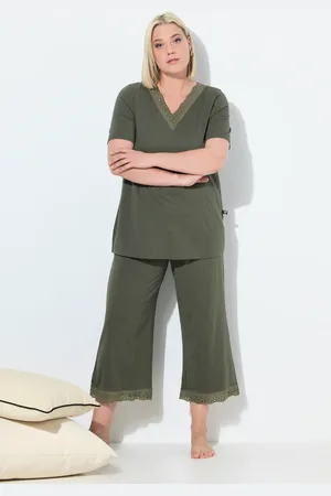 Ulla Popken Große Größen Pyjama, Damen, , Größe: 42/44, Baumwolle/Synthetische Fasern