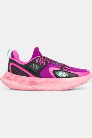 Under Armour FUTR X 4 Basketballschuhe, unisex Andromeda Violett / Schwarz / Comet Grün 44.5