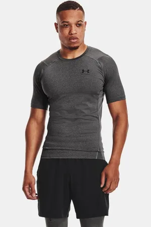 Under Armour HeatGear® Kurzarm-Oberteil für Herren Carbon Heather / Schwarz 3XL