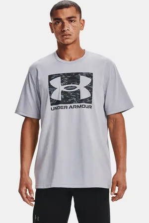 Under Armour ABC Camo Boxed Logo Kurzarm-Oberteil für Herren Mod Light Heather / Schwarz 3XL