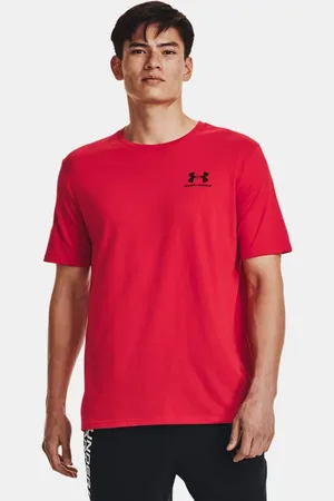 Under Armour Kurzarm-Oberteil mit Logo auf der linken Brust für Herren / Schwarz L