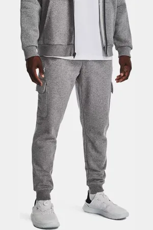 Under Armour Rival Fleece-Cargohose für Herren Castlerock Light Heather / Weiß L