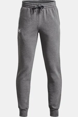 Under Armour Rival Fleece Jogginghose für Jungen Castlerock Light Heather / Weiß YLG (149 - 160 cm)
