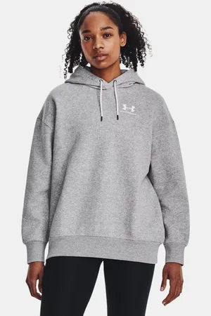 Under Armour Icon Fleece-Hoodie mit Oversized-Schnitt für Damen Mod Light Heather / Weiß L