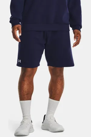 Under Armour Rival Fleece Shorts für Herren Midnight Blaue Marine / Weiß L