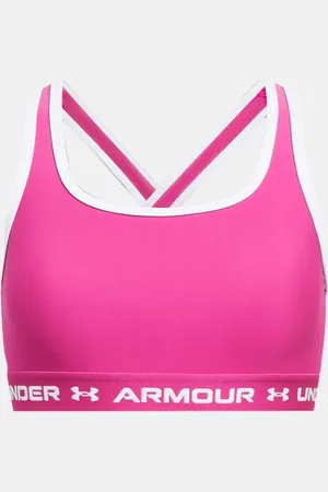 Under Armour Mädchen Crossback Sport-BH Rebel / Weiß / Weiß YLG (149 - 160 cm)