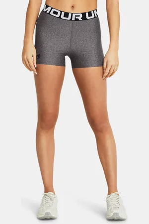 Under Armour HeatGear® Shorty für Damen Charcoal Light Heather / Schwarz L