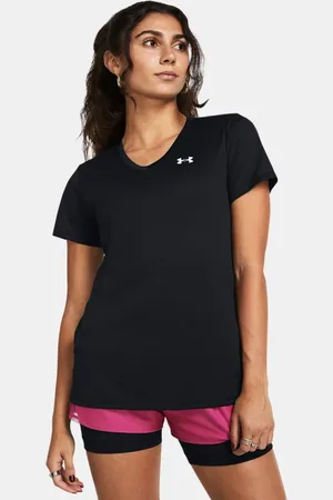 Under Armour Tech™ Kurzarm-Oberteil mit V-Ausschnitt für Damen / Weiß S