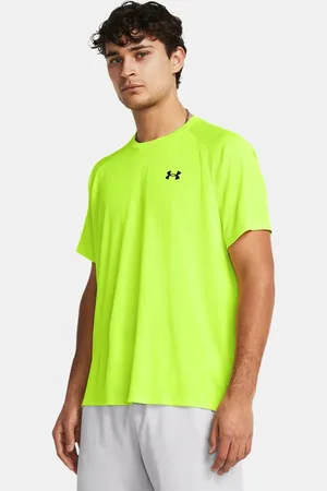 Under Armour Tech™ Strukturiertes Kurzarm-Oberteil für Herren High Vis / Silica Grün L