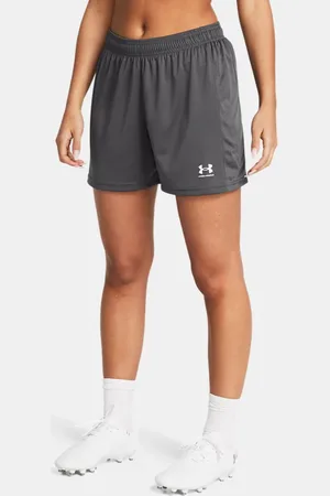 Under Armour Challenger Shorts aus Strick für Damen Castlerock / Weiß L