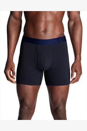 Under Armour Performance Cotton Boxerjock® 15 cm im 3er-Pack für Herren Midnight Blaue Marine / Stahl Full Heather / Castlerock L