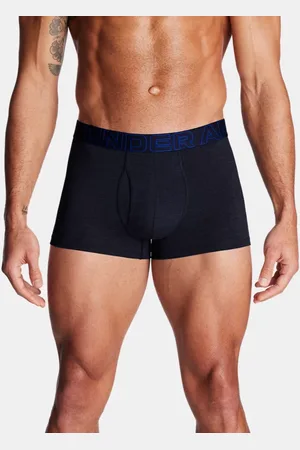 Under Armour Performance Cotton Boxerjock® 8 cm im 3er-Pack für Männer Midnight Blaue Marine Full Heather / Stahl Full Heather / Castlerock L
