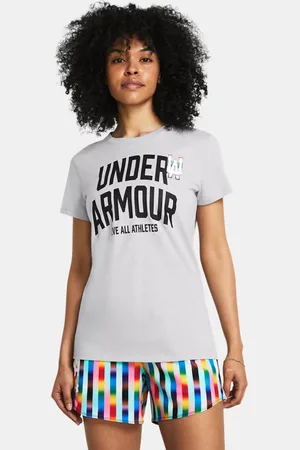 Under Armour Pride Kurzarm-Oberteil für Damen Mod Light Heather / Schwarz M