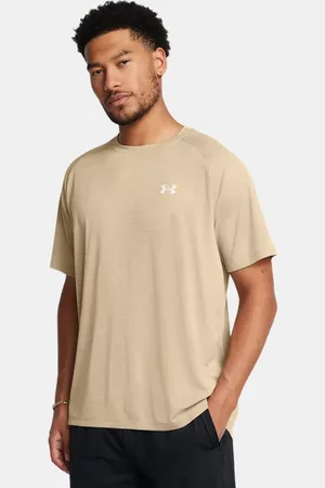 Under Armour Tech™ Strukturiertes Kurzarm-Oberteil für Herren City Khaki / Weiß L
