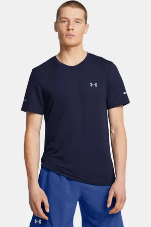Under Armour Seamless Stride Kurzarm-Oberteil für Herren Midnight Blaue Marine / Reflektierend S