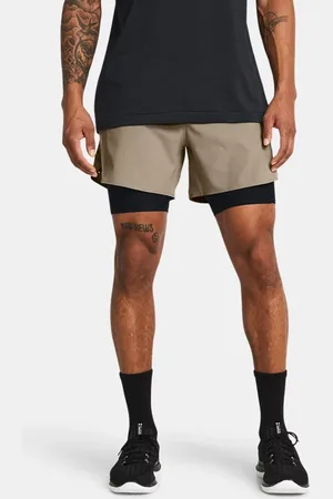 Under Armour Vanish Elite 2-in-1 Shorts für Herren Timberwolf Taupe / Schwarz / Schwarz 3XL