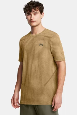 Under Armour Seamless Grid Kurzarm-Oberteil für Herren Camel / Schwarz S