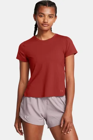 Under Armour Launch Elite Kurzarm-Oberteil für Damen Earthen / Reflektierend L