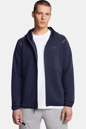 Under Armour Unstoppable Fleece-Hoodie mit durchgehendem Zip für Herren Midnight Blaue Marine / Schwarz L