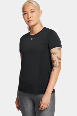 Under Armour Vanish Seamless Lockeres Kurzarm-Oberteil für Damen / Anthracite / Weiß L