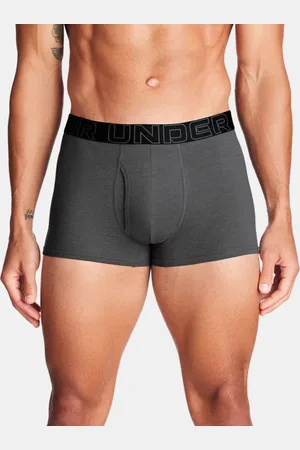 Under Armour Performance Cotton Boxerjock® 8 cm im 3er-Pack für Männer Castlerock Full Heather / Rot / Castlerock L