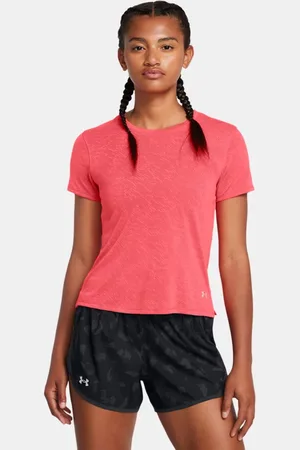 Under Armour Launch Camo Kurzarm-Oberteil für Damen Racer / Reflektierend XL