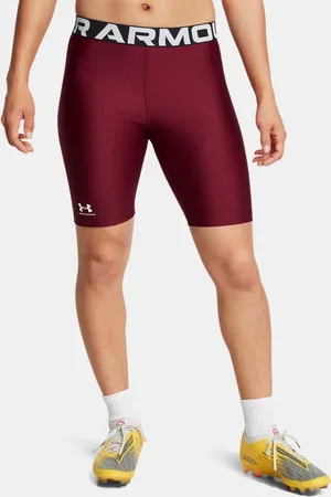 Under Armour HeatGear® Shorts (20 cm) für Damen Cardinal / Weiß S