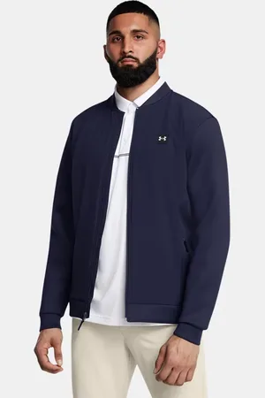 Under Armour Drive Pro Storm Hybrid Jacke mit durchgehendem Zip für Herren Midnight Blaue Marine / Metallisch Silber L