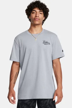 Under Armour Curry Verbiage Heavyweight T-Shirt für Herren Stahl Light Heather / Schwarz L
