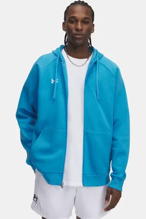 Under Armour Rival Fleece-Hoodie mit durchgehendem Zip für Herren Ether / Weiß L