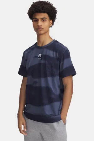 Under Armour Curry Heavyweight T-Shirt mit Logo für Herren Downpour / Weiß L