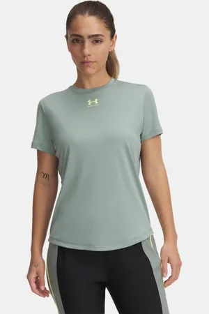Under Armour Challenger Pro Training Kurzarm-Oberteil für Damen Silica / Schwarz / Sonic Gelb L