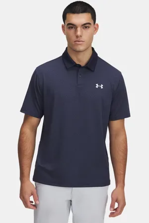 Under Armour Tee To Green Poloshirt mit Aufdruck für Herren Midnight Blaue Marine / Halo Grau L