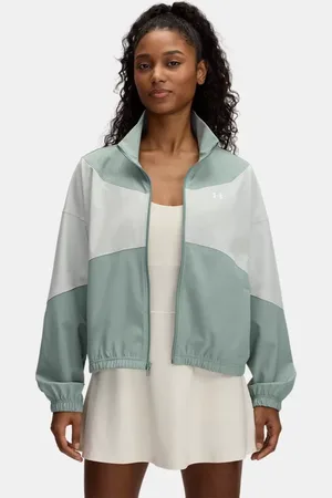 Under Armour Rival Jacke aus Webstoff für Damen Silica / Hydro / Weiß L