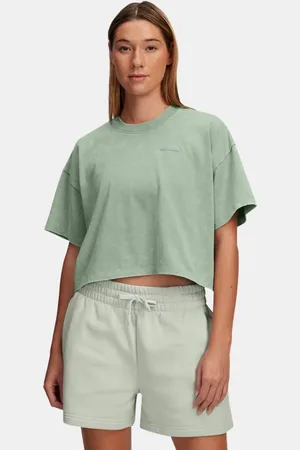 Under Armour Heavyweight Kurzarm-Oberteil mit Waschung für Damen Silica / Silica L