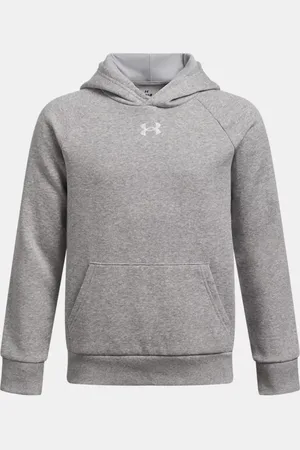 Under Armour Jungen Hoodie Rival Fleece Mod Light Heather / Weiß YLG (149 - 160 cm)