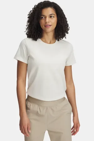 Under Armour Heavyweight Kurzarm-Oberteil mit Logo für Damen Stein / Stein L