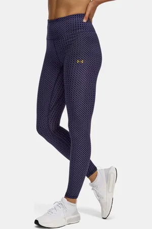 Under Armour Motion Holiday Leggings für Damen Midnight Blaue Marine / Violett Prime / Metallisch Gold L