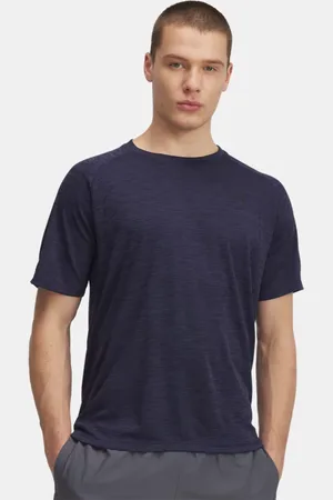 Under Armour Tech™ Strukturiertes Kurzarm-Oberteil für Herren Downpour / Schwarz 3XL