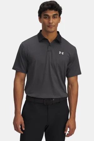 Under Armour Tee To Green Poloshirt mit Aufdruck für Herren / Halo Grau L
