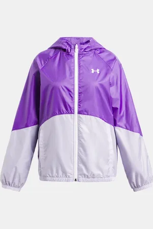 Under Armour SportStyle Windbreaker-Jacke für Mädchen Lavish / Salt Violett / Weiß YLG (149 - 160 cm)