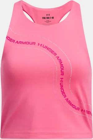 Under Armour Motion Crop-Top mit Logo für Mädchen Super / Shaded Fuchsia YLG (149 - 160 cm)