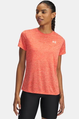 Under Armour Tech™ Twist Kurzarm-Oberteil für Damen Fire / Weiß L
