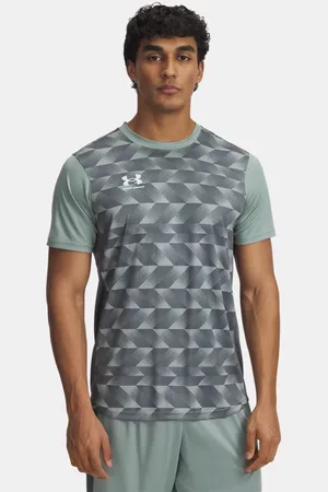 Under Armour Challenger Training Kurzarm-Oberteil mit Aufdruck für Herren Silica / Castlerock / Weiß L