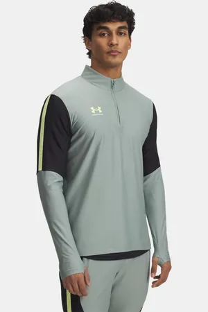 Under Armour Challenger Pro Jacke mit ¼ Zip für Herren Silica / Schwarz / Sonic Gelb L