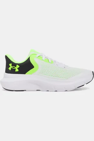 Under Armour Grade School Rogue 5 Laufschuhe für Jungen / Schwarz / Hyper Grün 35.5